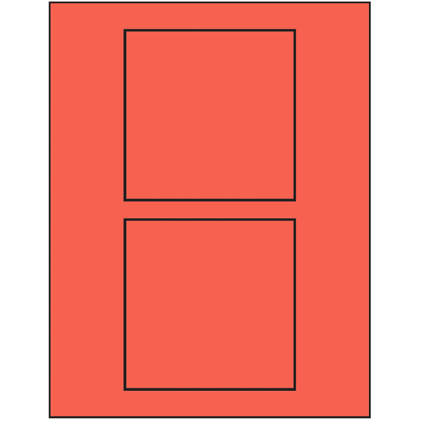 4.5" x 4.5" Red Square Sheet Labels