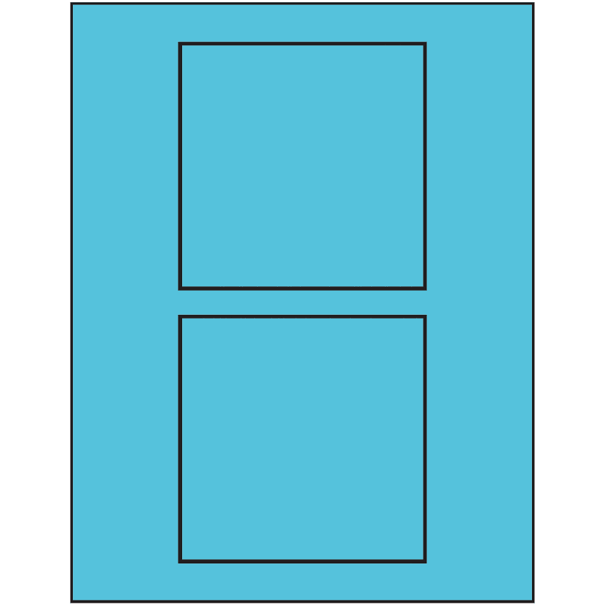 4.5" x 4.5" Turquoise Square Sheet Labels