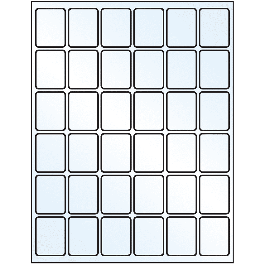 1.25" x 1.625" Crystal Clear Rectangular Sheet Labels