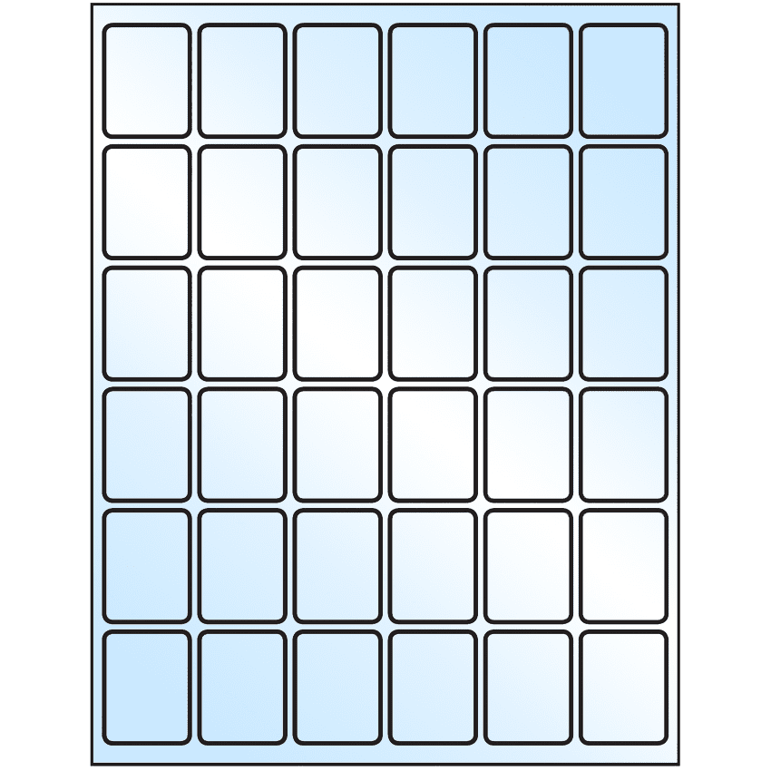 1.25" x 1.625" White Premium High Gloss Rectangular Sheet Labels