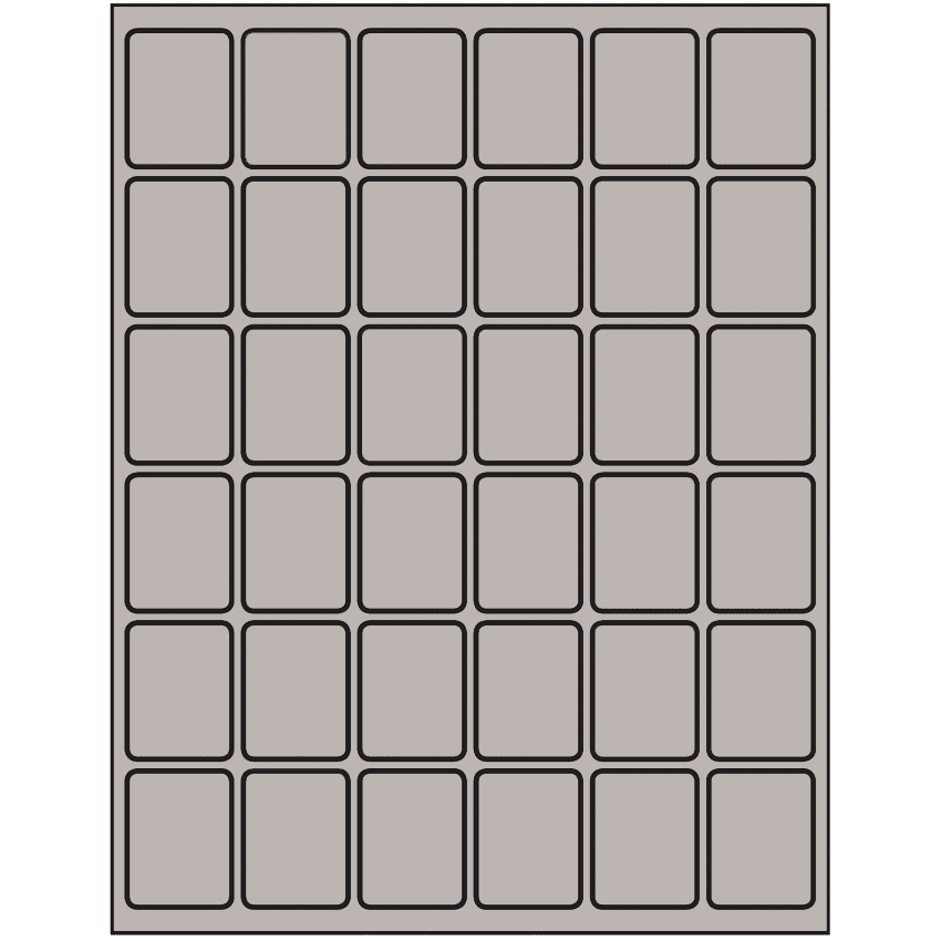 1.25" x 1.625" Gray Rectangular Sheet Labels