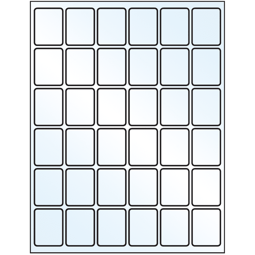 1.25" x 1.625" White Mid Gloss Rectangular Sheet Labels