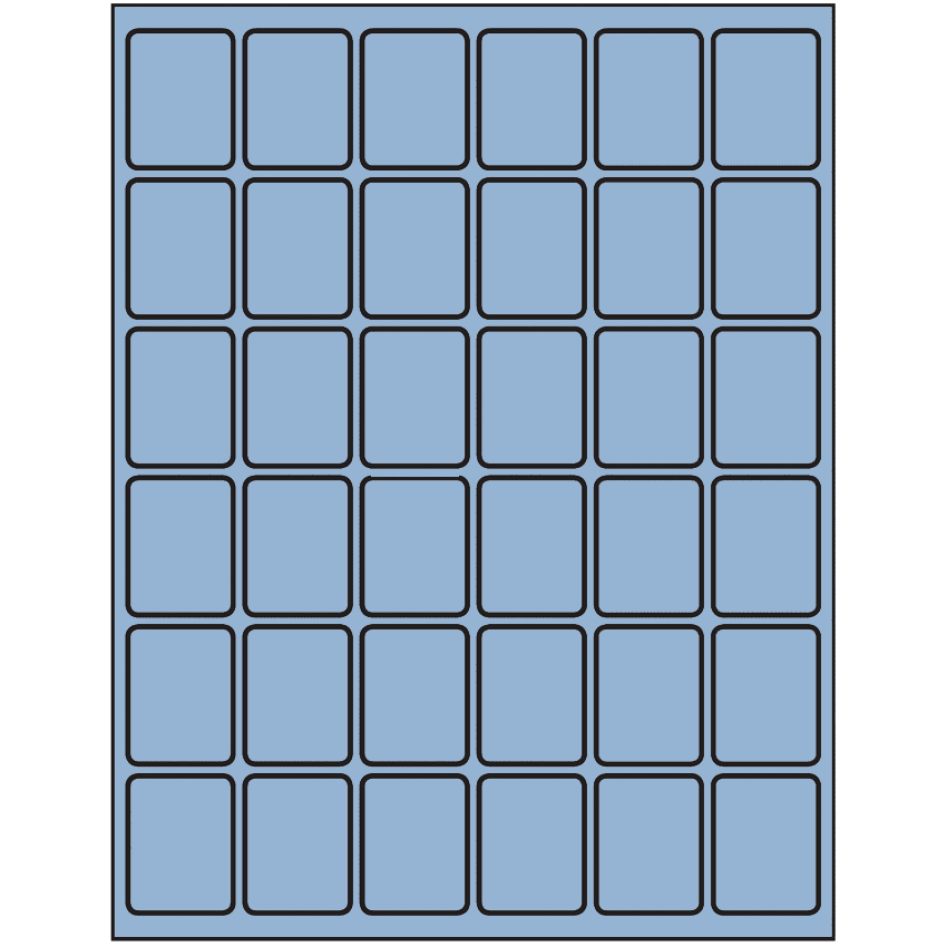 1.25" x 1.625" Pastel Blue Rectangular Sheet Labels