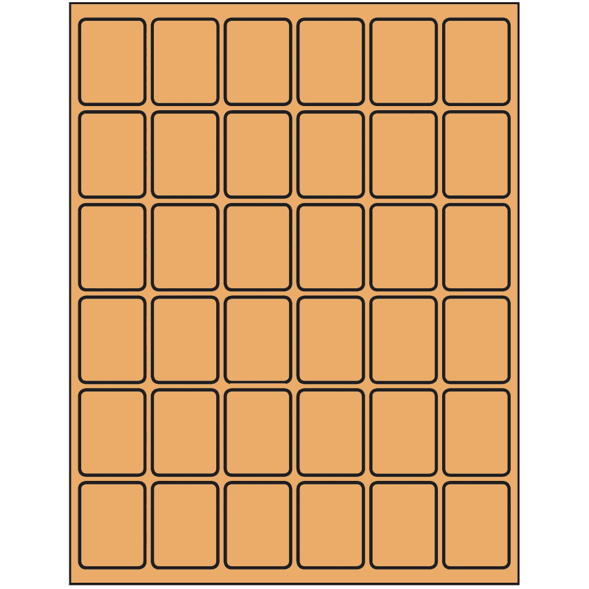 1.25" x 1.625" Pastel Orange Rectangular Sheet Labels