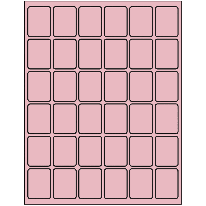 1.25" x 1.625" Pastel Pink Rectangular Sheet Labels
