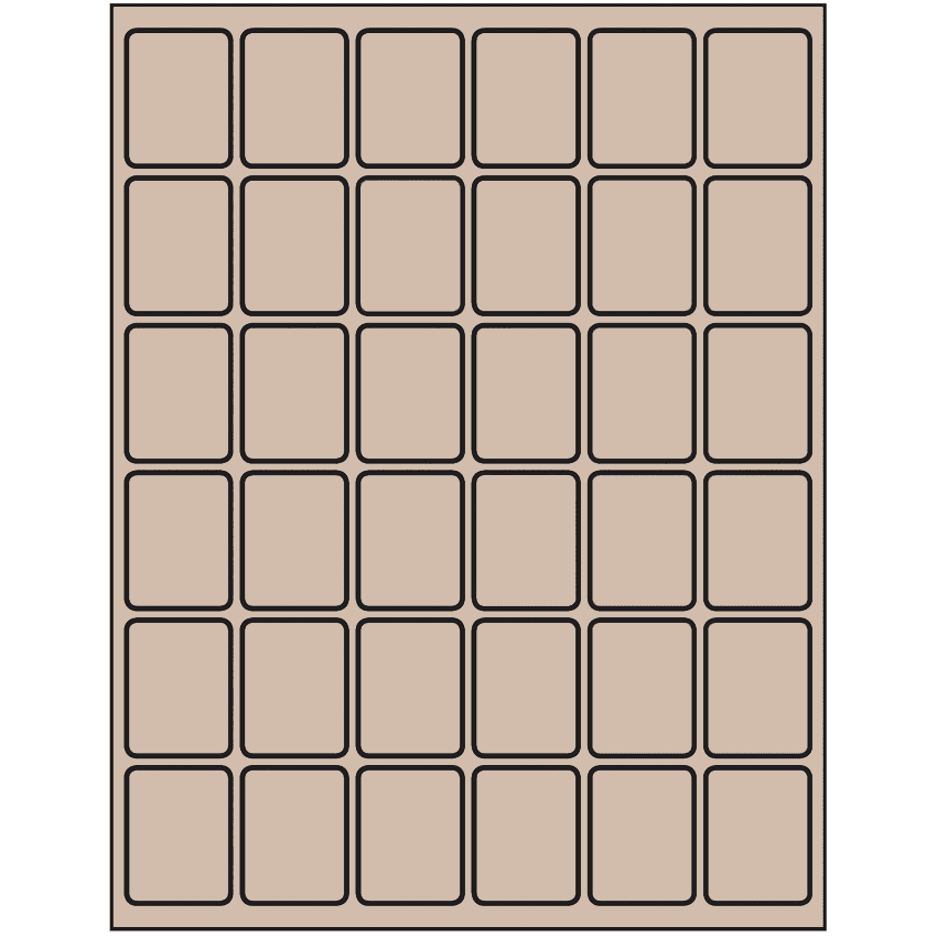 1.25" x 1.625" Pastel Tan Rectangular Sheet Labels