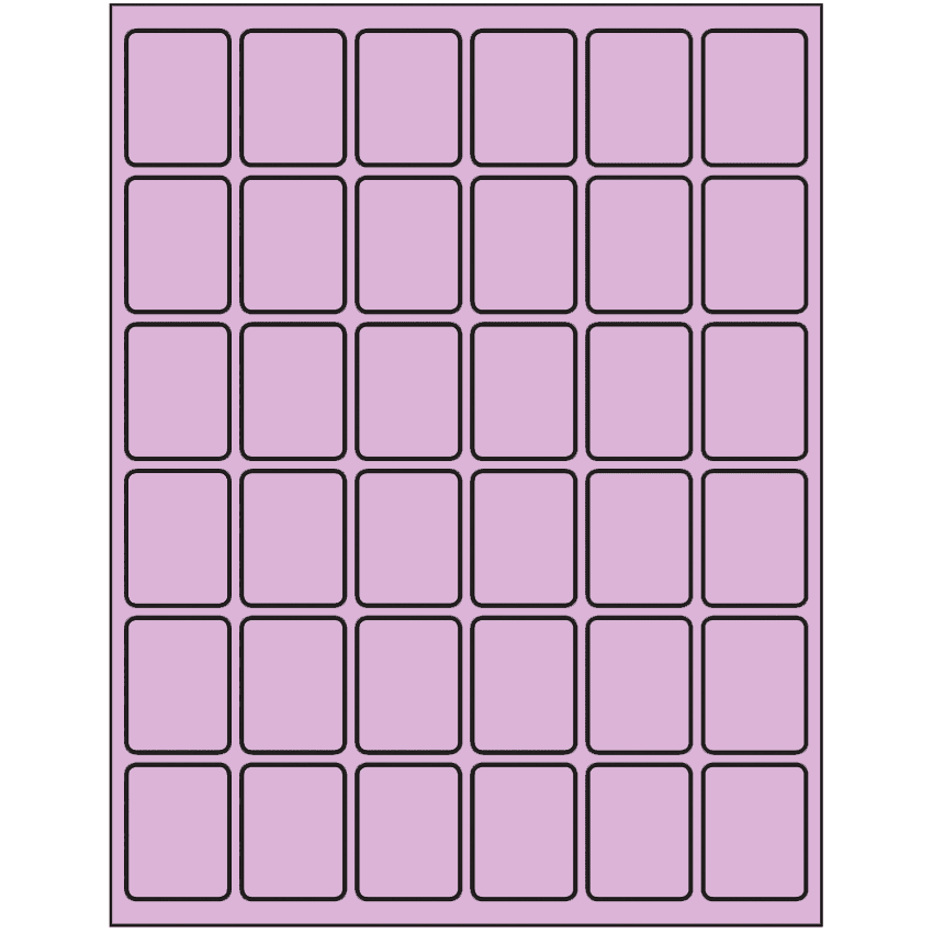 1.25" x 1.625" Pastel Purple Rectangular Sheet Labels
