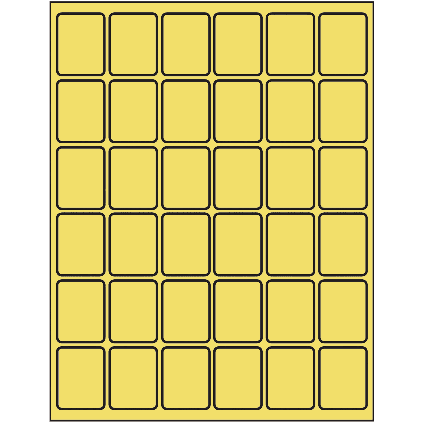 1.25" x 1.625" Pastel Yellow Rectangular Sheet Labels