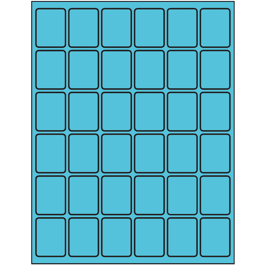 1.25" x 1.625" Turquoise Rectangular Sheet Labels
