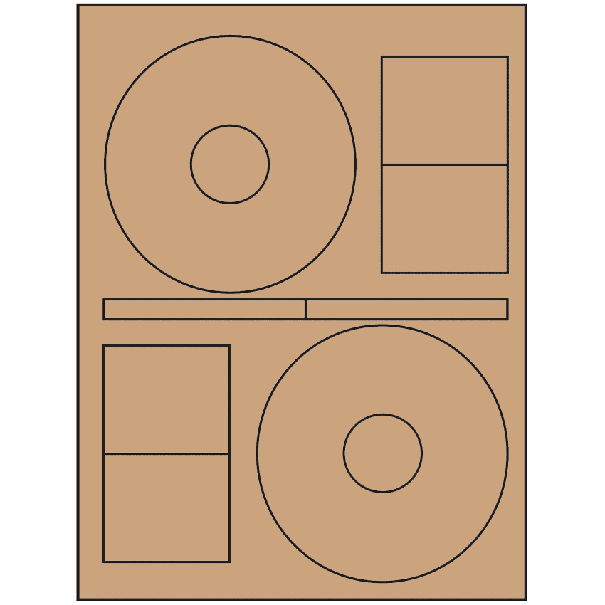 4.64" x 4.64" Brown Kraft Sheet Labels