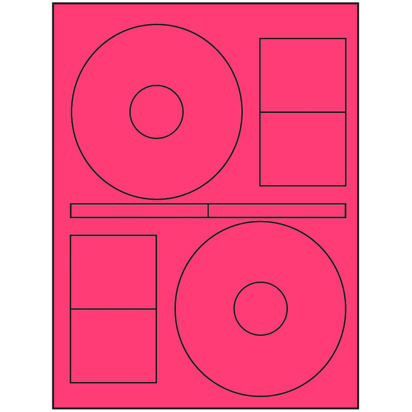 4.64" x 4.64" Fluorescent Pink Sheet Labels