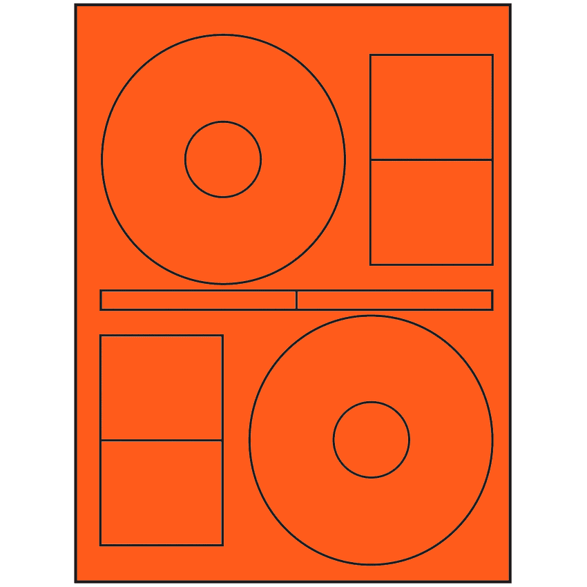 4.64" x 4.64" Fluorescent Red Sheet Labels