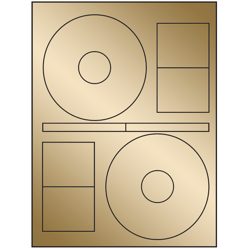 4.64" x 4.64" Gold Foil Sheet Labels