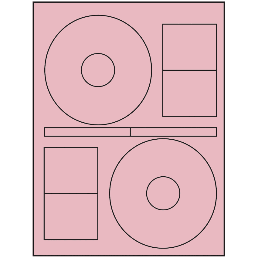 4.64" x 4.64" Pastel Pink Sheet Labels