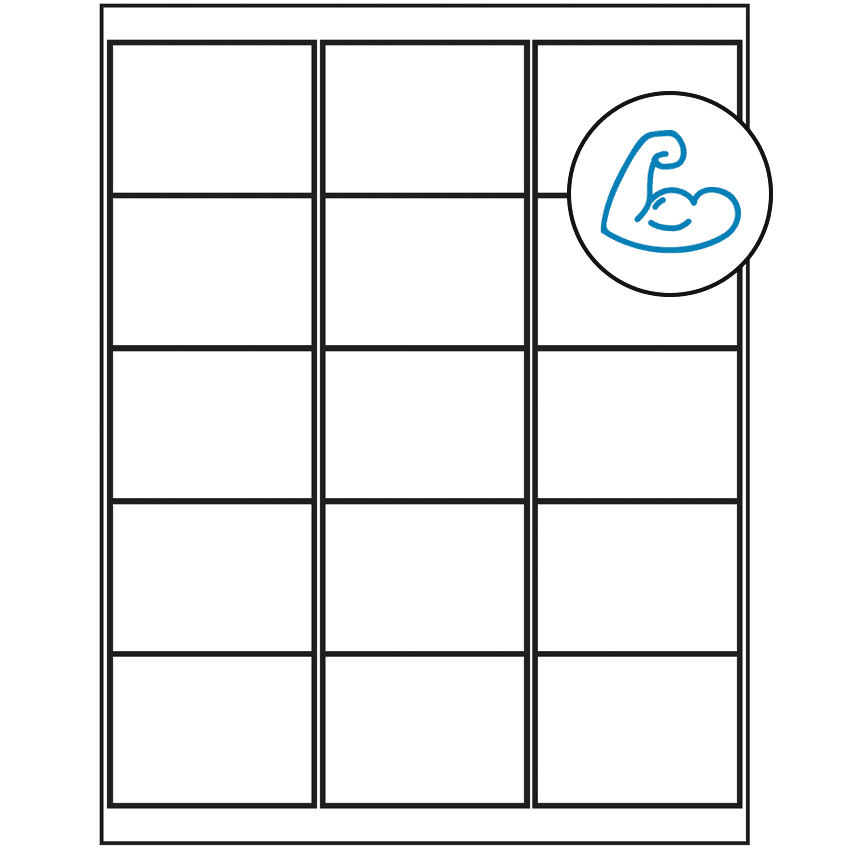 2.6875" x 2" White Rectangular Sheet Labels - Ultra Aggressive Adhesive