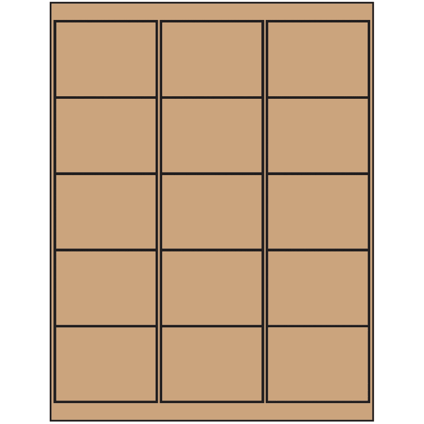 2.6875" x 2" Brown Kraft Rectangular Sheet Labels