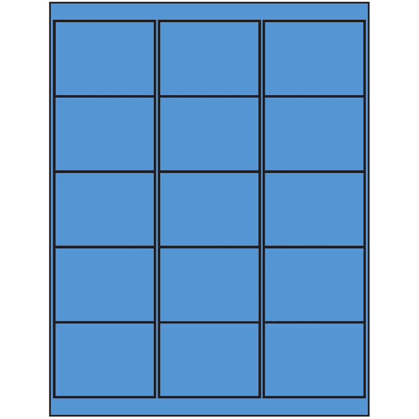 2.6875" x 2" Fluorescent Blue Rectangular Sheet Labels