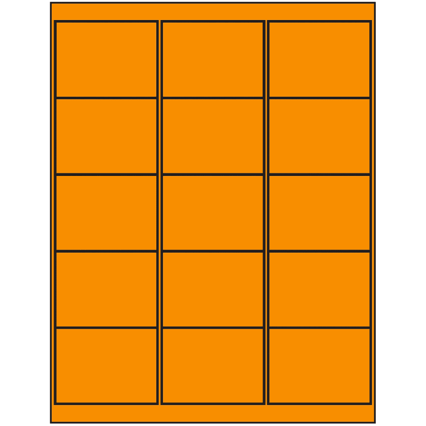 2.6875" x 2" Fluorescent Orange Rectangular Sheet Labels