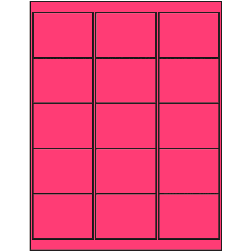 2.6875" x 2" Fluorescent Pink Rectangular Sheet Labels