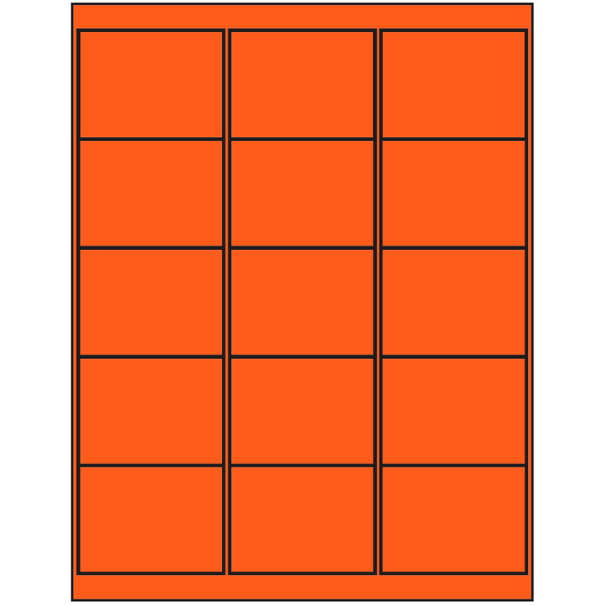 2.6875" x 2" Fluorescent Red Rectangular Sheet Labels