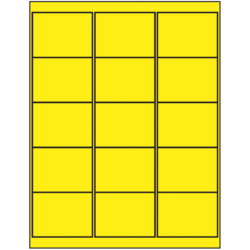 2.6875" x 2" Fluorescent Yellow Rectangular Sheet Labels