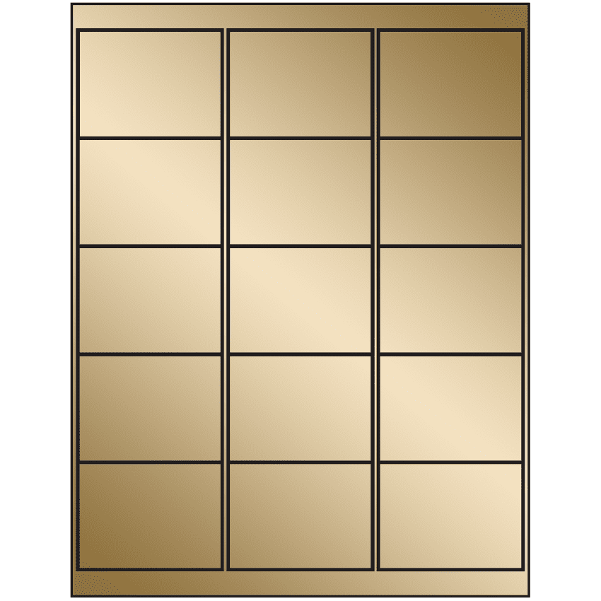 2.6875" x 2" Gold Foil Rectangular Sheet Labels