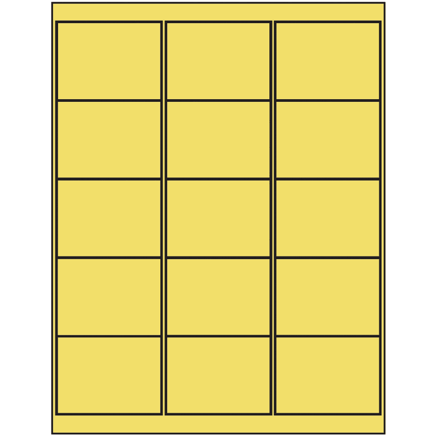 2.6875" x 2" Pastel Yellow Rectangular Sheet Labels