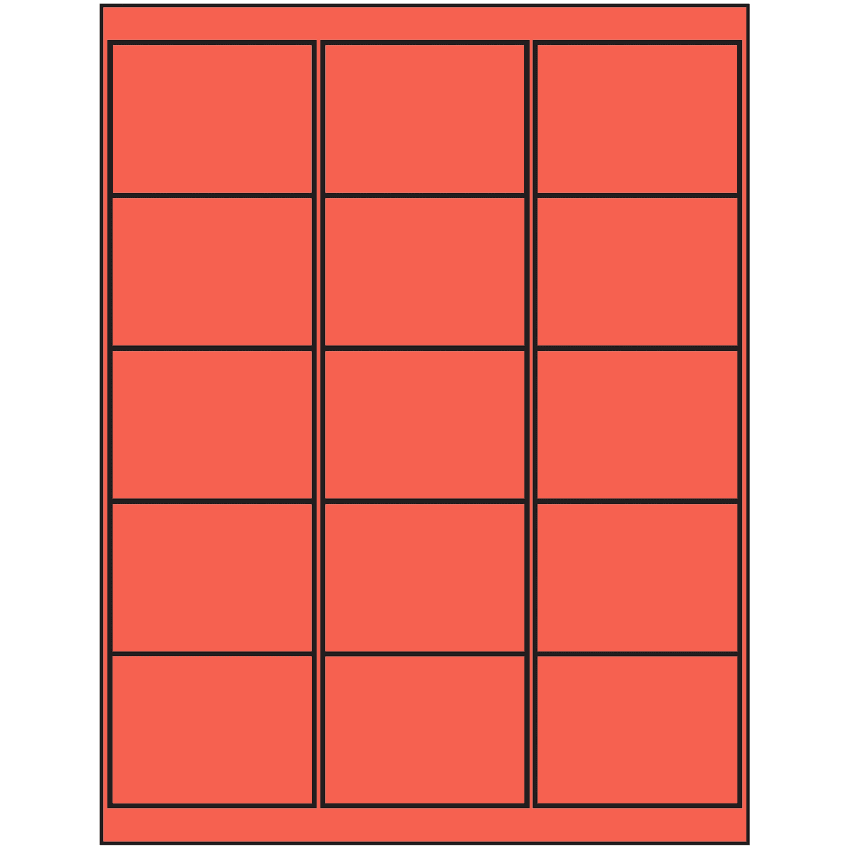 2.6875" x 2" Red Rectangular Sheet Labels