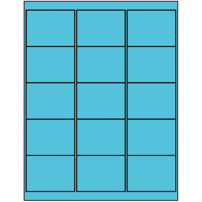 2.6875" x 2" Turquoise Rectangular Sheet Labels