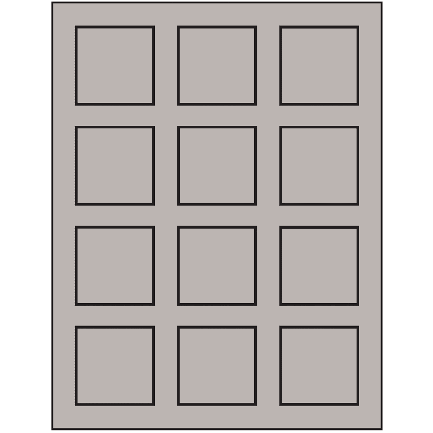 2" x 2" Gray Square Sheet Labels