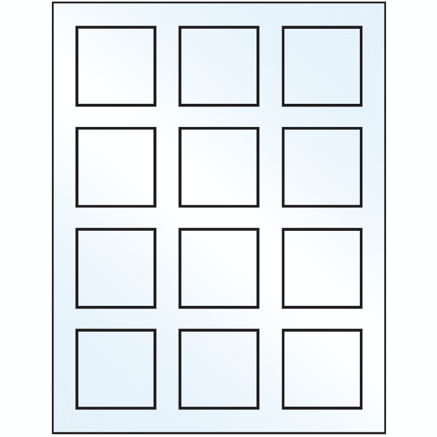 2" x 2" White Mid Gloss Square Sheet Labels