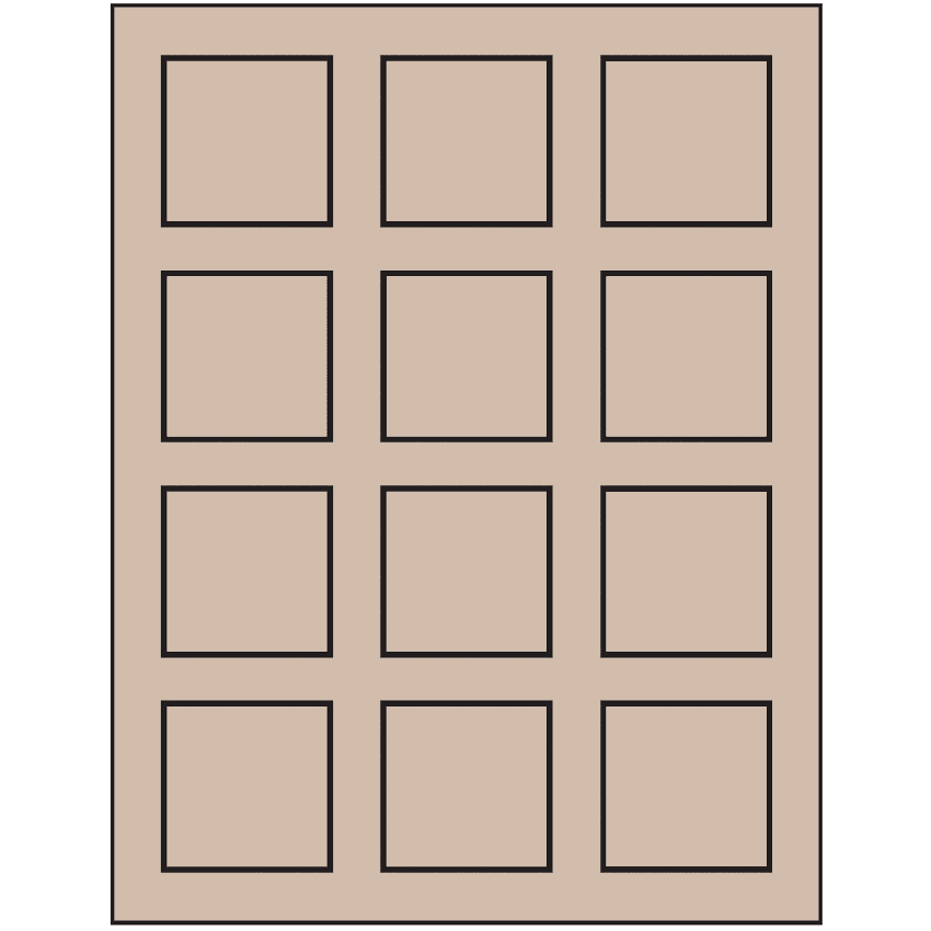 2" x 2" Pastel Tan Square Sheet Labels