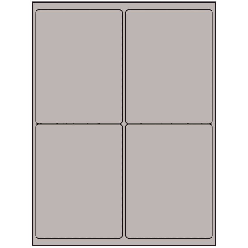 4" x 5" Gray Rectangular Sheet Labels (4-UP)
