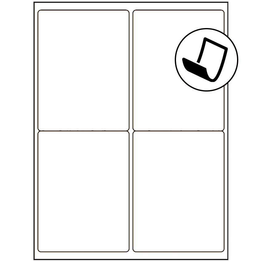 4" x 5" Blockout Rectangular Sheet Labels (4-UP)