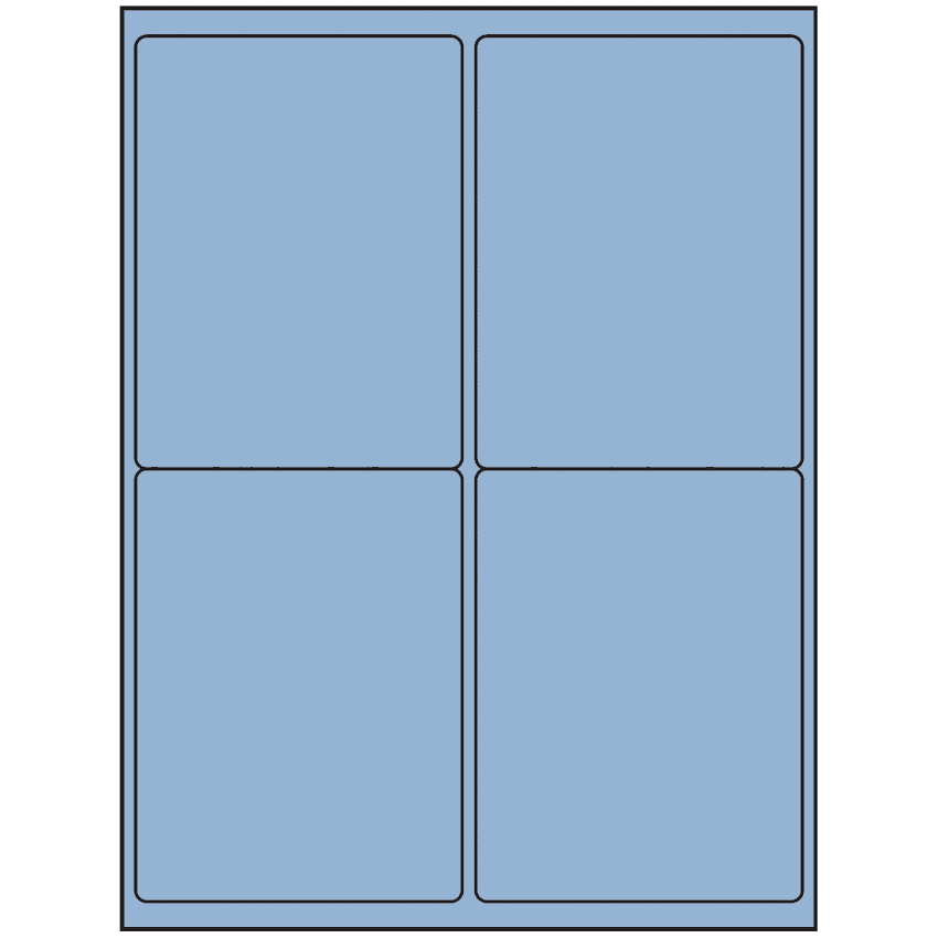 4" x 5" Pastel Blue Rectangular Sheet Labels (4-UP)