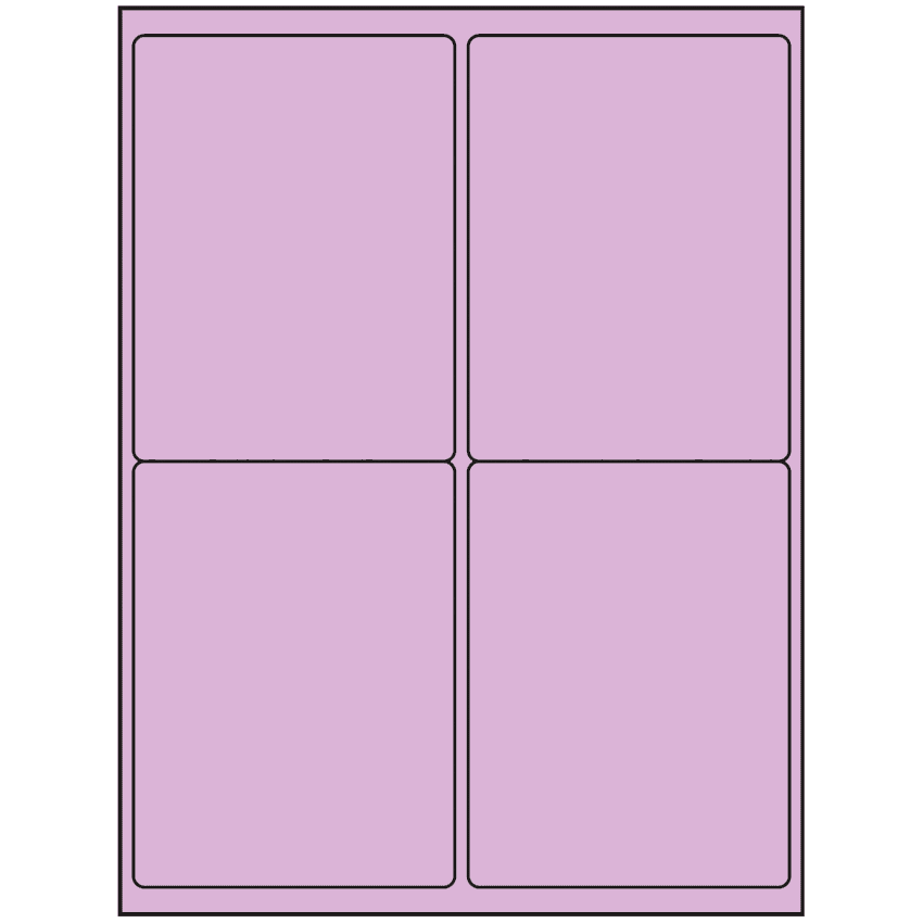 4" x 5" Pastel Purple Rectangular Sheet Labels (4-UP)