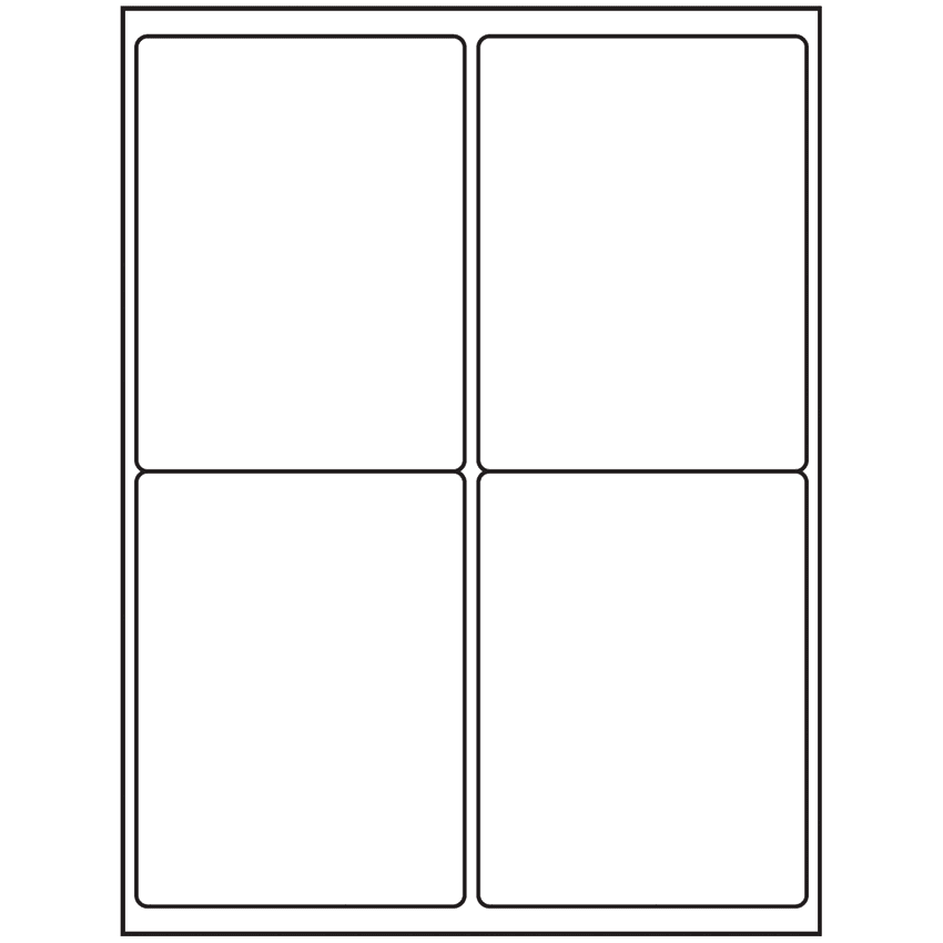4" x 5" White Rectangular Sheet Labels (4-UP)