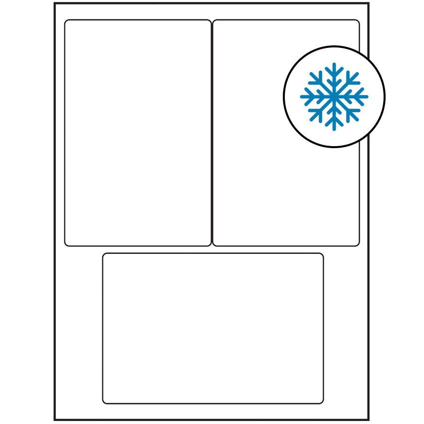 4" x 6" White Rectangular Sheet Labels - Freezer Grade Adhesive