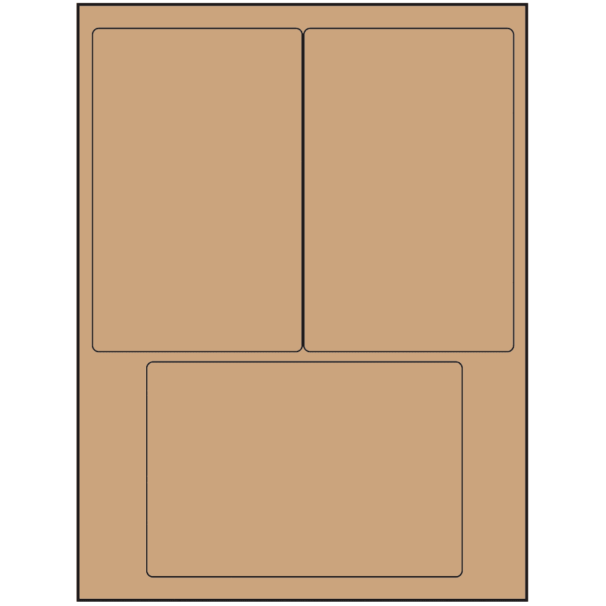 4" x 6" Brown Kraft Rectangular Sheet Labels