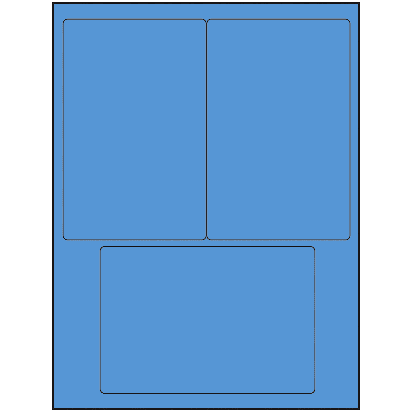 4" x 6" Fluorescent Blue Rectangular Sheet Labels