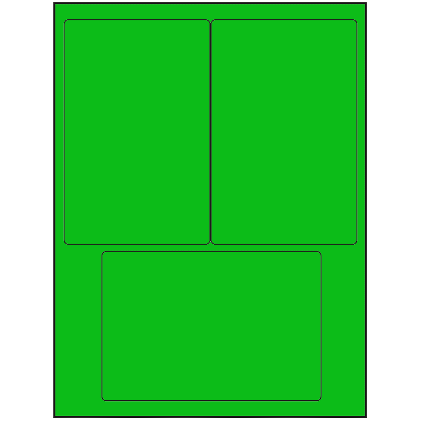 4" x 6" Fluorescent Green Rectangular Sheet Labels