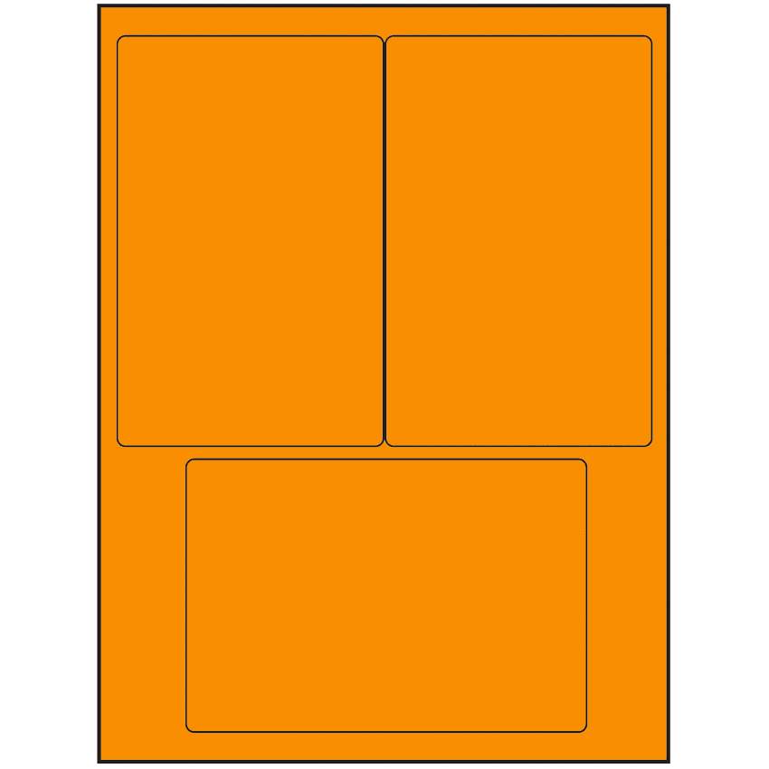 4" x 6" Fluorescent Orange Rectangular Sheet Labels