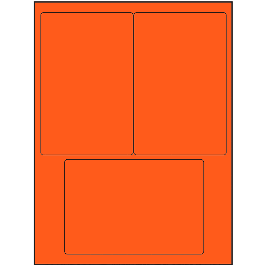 4" x 6" Fluorescent Red Rectangular Sheet Labels