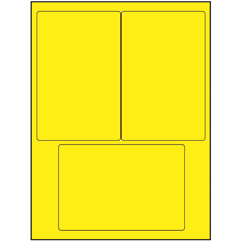 4" x 6" Fluorescent Yellow Rectangular Sheet Labels