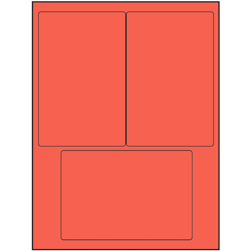 4" x 6" Red Rectangular Sheet Labels