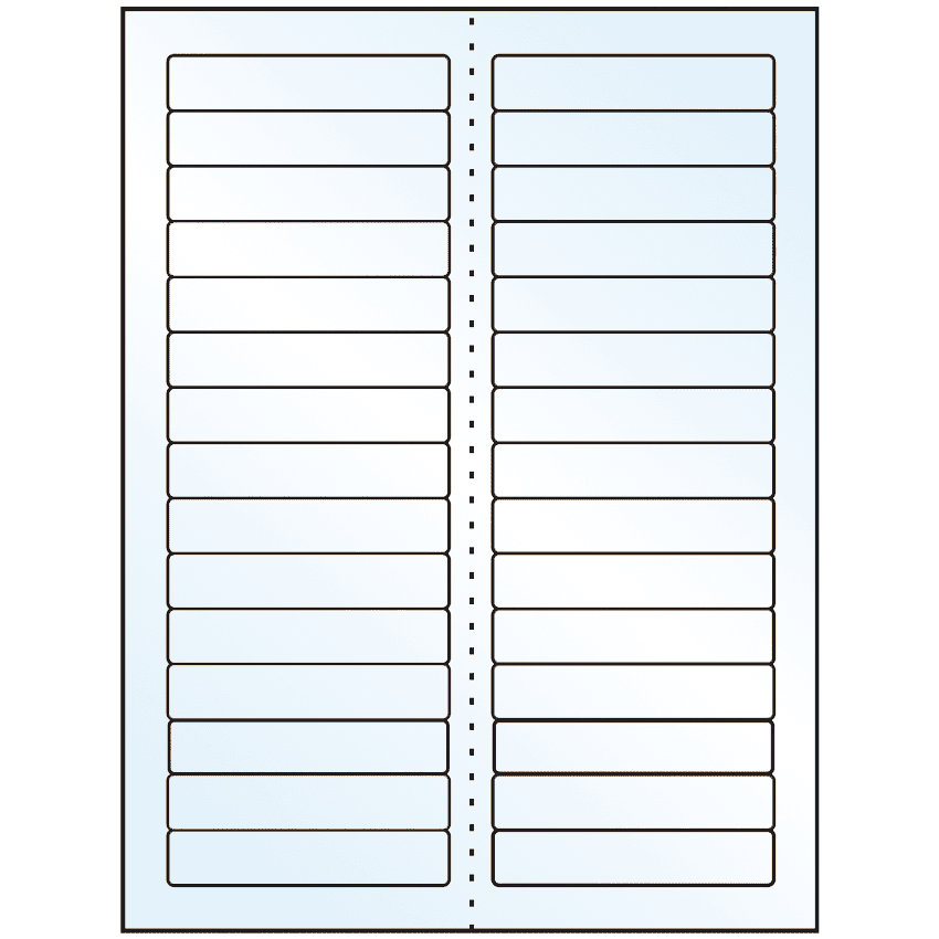 3.4375" x 0.667" Crystal Clear Rectangular Sheet Labels