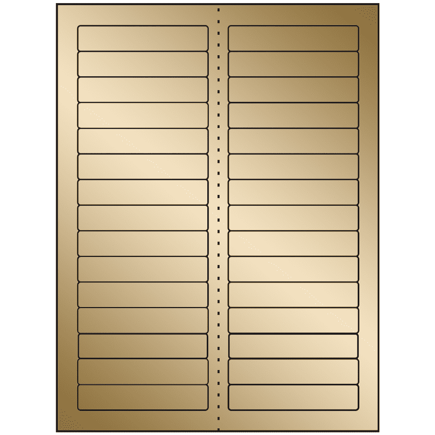 3.4375" x 0.667" Gold Foil Rectangular Sheet Labels