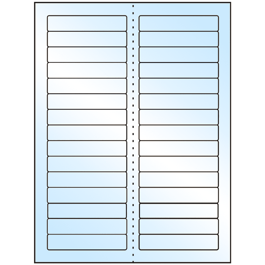 3.4375" x 0.667" White Premium High Gloss Rectangular Sheet Labels