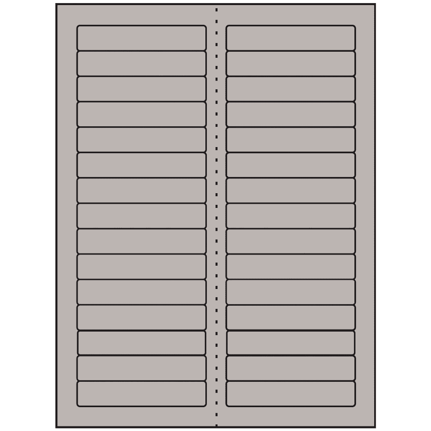 3.4375" x 0.667" Gray Rectangular Sheet Labels