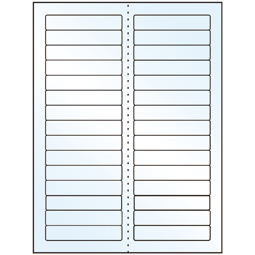 3.4375" x 0.667" White Mid Gloss Rectangular Sheet Labels